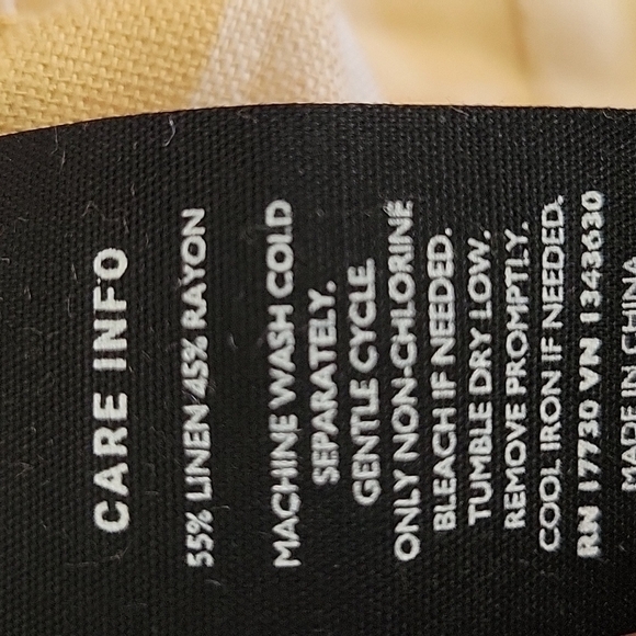 Who What Wear S Yellow Gingham Linen Blend Puff Sleeve Dress Boho Country Chic - Picture 10 of 12